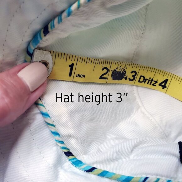 Wooden Ships 100% Cotton Women’s Floppy Beach Hat Striped Brim for Small Head - Picture 9 of 10